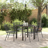 vidaXL Tuin Eettafel Set 3 pcs Zwart poly rattan