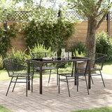 vidaXL Tuin Eettafel Set 3 pcs Zwart poly rattan