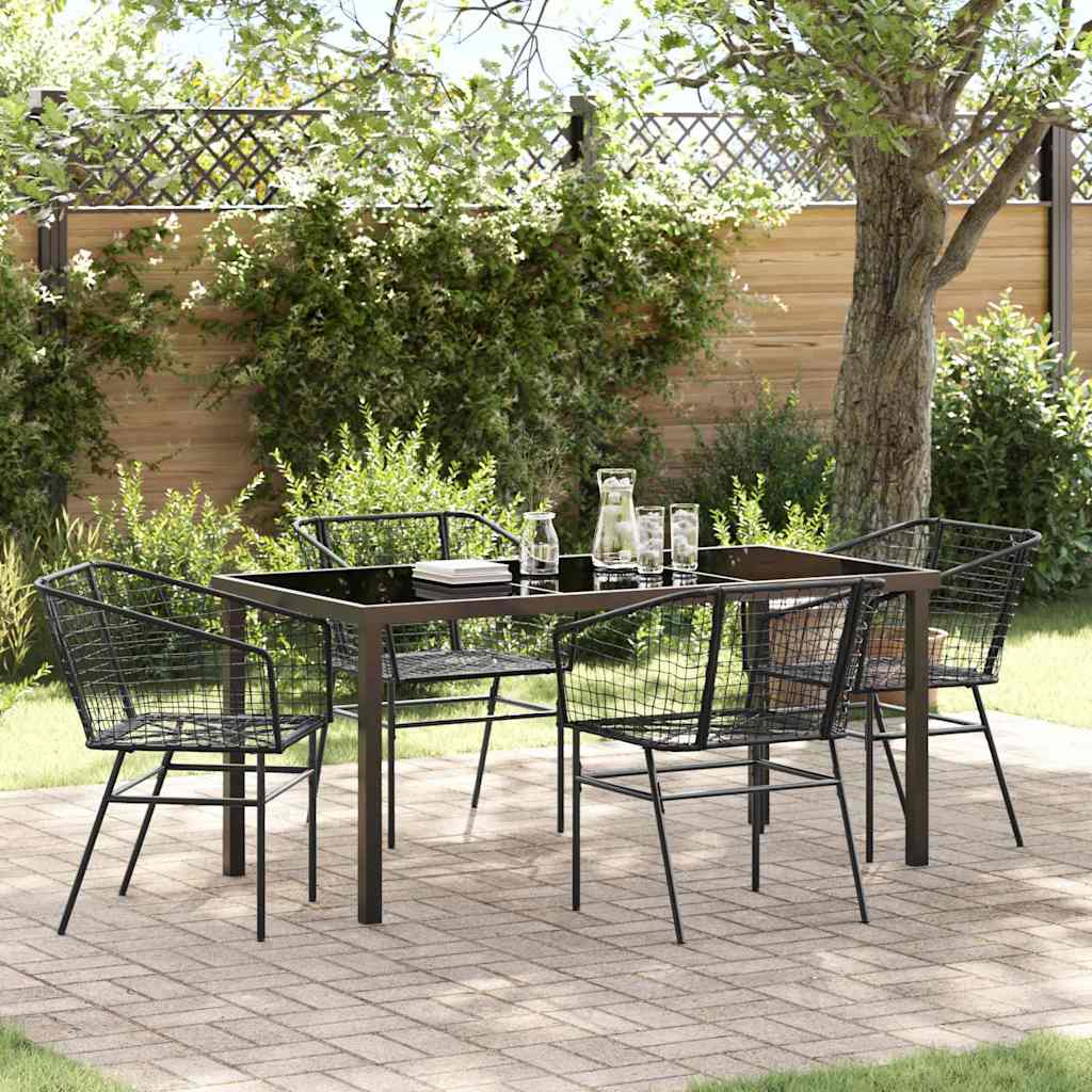 vidaXL Tuin Eettafel Set 3 pcs Zwart poly rattan