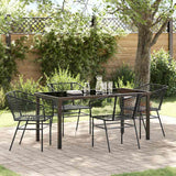 vidaXL Tuin Eettafel Set 3 pcs Zwart poly rattan