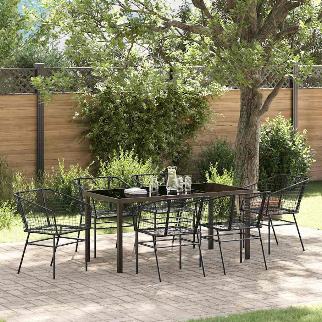 vidaXL Tuin Eettafel Set 3 pcs Zwart poly rattan