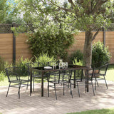 vidaXL Tuin Eettafel Set 3 pcs Zwart poly rattan