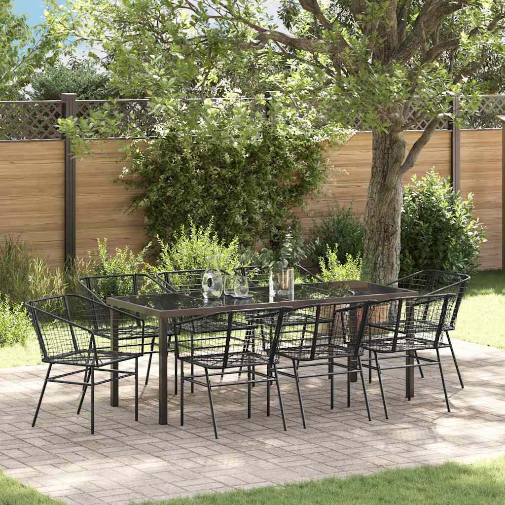 vidaXL Tuin Eettafel Set 3 pcs Zwart poly rattan