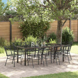 vidaXL Tuin Eettafel Set 3 pcs Zwart poly rattan