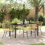 vidaXL Tuin Eettafel Set 3 pcs Zwart poly rattan