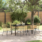 vidaXL Tuin Eettafel Set 3 pcs Zwart poly rattan