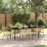 vidaXL Tuin Eettafel Set 3 pcs Zwart poly rattan