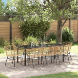 vidaXL Tuin Eettafel Set 3 pcs Zwart poly rattan