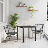vidaXL Tuin Eettafel Set 3 pcs Zwart poly rattan