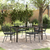 vidaXL Tuin Eettafel Set 3 pcs Zwart poly rattan
