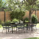 vidaXL Tuin Eettafel Set 3 pcs Zwart poly rattan