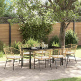 vidaXL Tuin Eettafel Set 3 pcs Zwart poly rattan