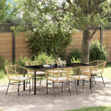 vidaXL Tuin Eettafel Set 3 pcs Zwart poly rattan