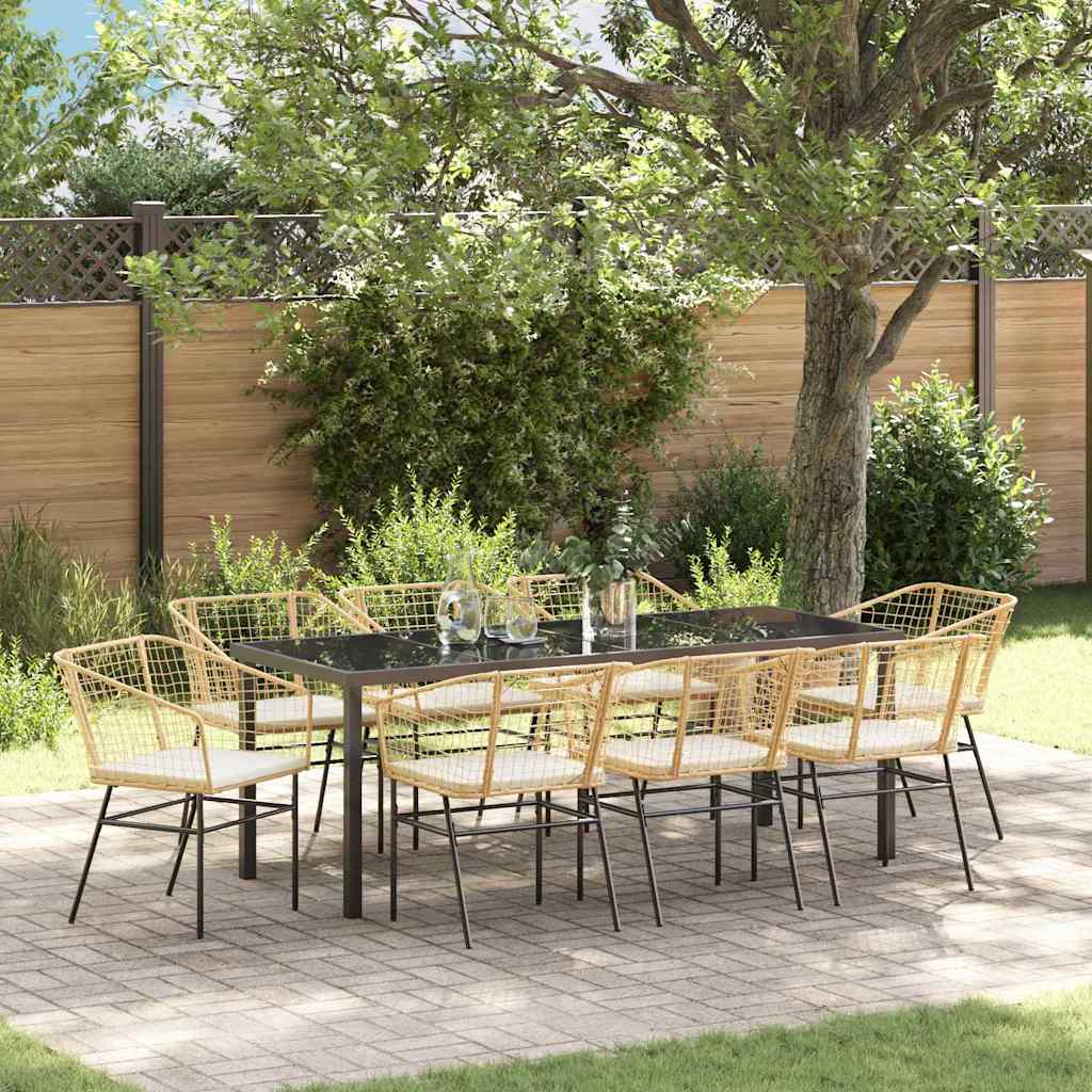 vidaXL Tuin Eettafel Set 3 pcs Zwart poly rattan