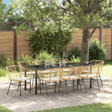 vidaXL Tuin Eettafel Set 3 pcs Zwart poly rattan