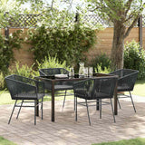 vidaXL Garden Dining Set with Cushions 3 pcs Black Powder-Coated Steel