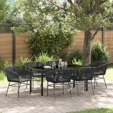 vidaXL Garden Dining Set with Cushions 3 pcs Black Powder-Coated Steel