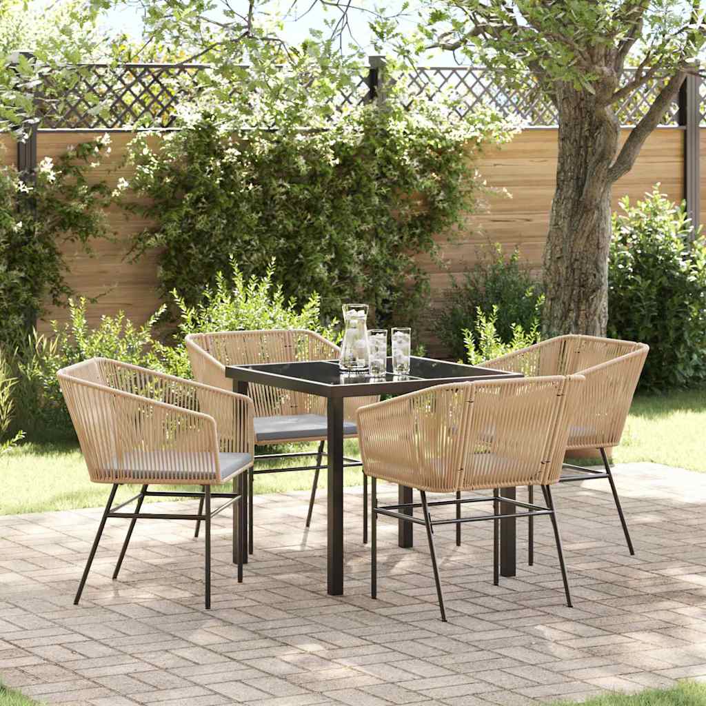 vidaXL Garden Dining Set with Cushions 3 pcs Black Powder-Coated Steel