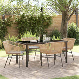 vidaXL Garden Dining Set with Cushions 3 pcs Black Powder-Coated Steel