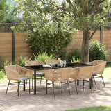 vidaXL Garden Dining Set with Cushions 3 pcs Black Powder-Coated Steel