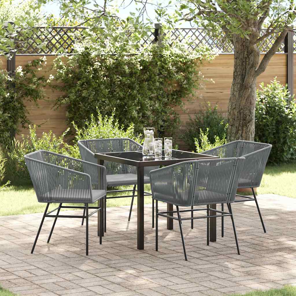 vidaXL Garden Dining Set with Cushions 3 pcs Black Powder-Coated Steel