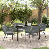 vidaXL Garden Dining Set with Cushions 3 pcs Black Powder-Coated Steel
