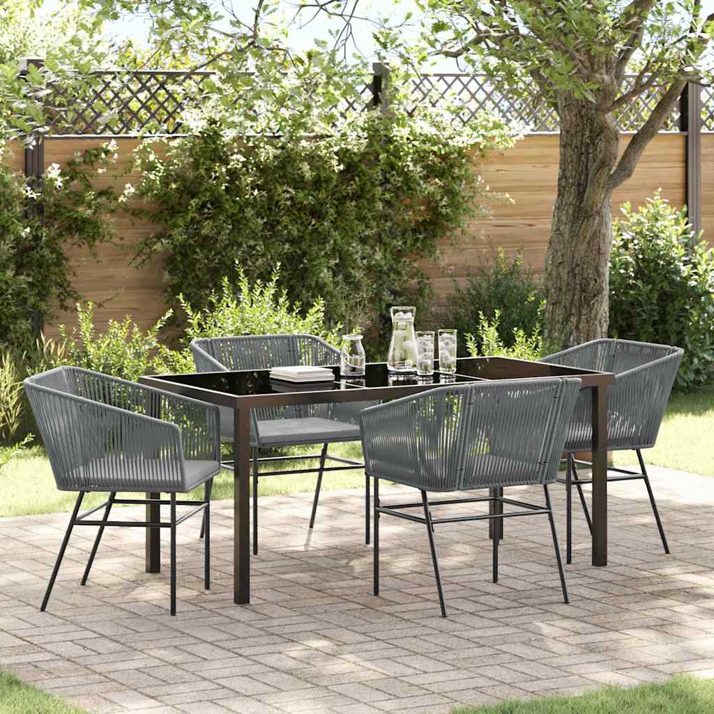 vidaXL Garden Dining Set with Cushions 3 pcs Black Powder-Coated Steel