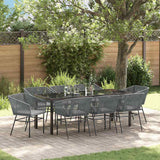 vidaXL Garden Dining Set with Cushions 3 pcs Black Powder-Coated Steel