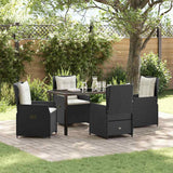 vidaXL Tuin Eettafel Set 3 pcs Zwart poly rattan