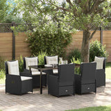vidaXL Tuin Eettafel Set 3 pcs Zwart poly rattan