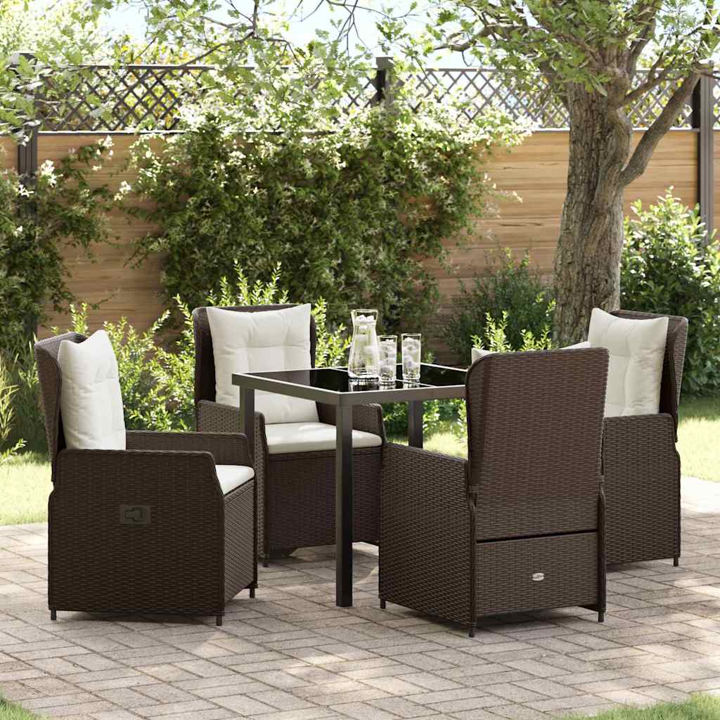 vidaXL Tuin Eettafel Set 3 pcs Zwart poly rattan