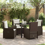 vidaXL Tuin Eettafel Set 3 pcs Zwart poly rattan