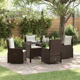 vidaXL Tuin Eettafel Set 3 pcs Zwart poly rattan