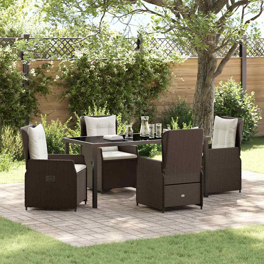 vidaXL Tuin Eettafel Set 3 pcs Zwart poly rattan