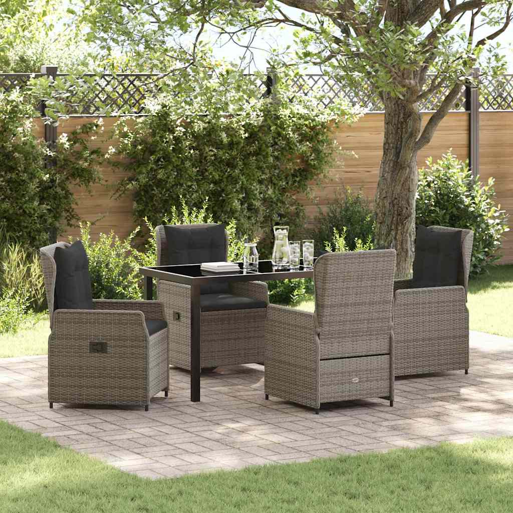 vidaXL Tuin Eettafel Set 3 pcs Zwart poly rattan
