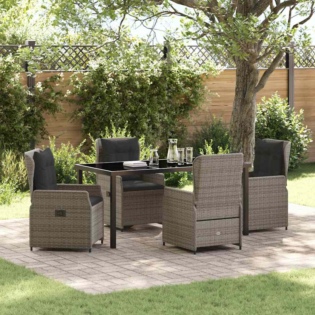 vidaXL Tuin Eettafel Set 3 pcs Zwart poly rattan
