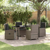vidaXL Tuin Eettafel Set 3 pcs Zwart poly rattan