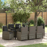 vidaXL Tuin Eettafel Set 3 pcs Zwart poly rattan
