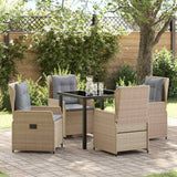 vidaXL Tuin Eettafel Set 3 pcs Zwart poly rattan