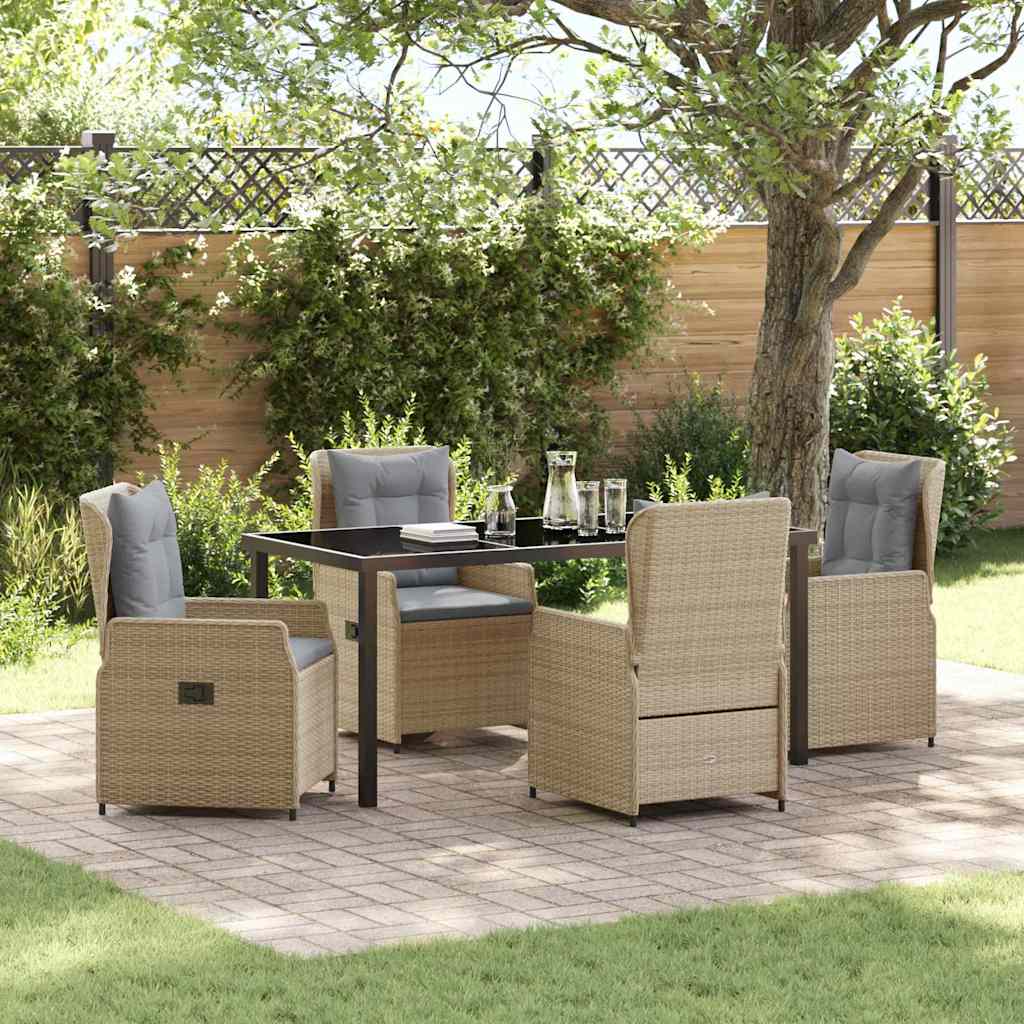 vidaXL Tuin Eettafel Set 3 pcs Zwart poly rattan