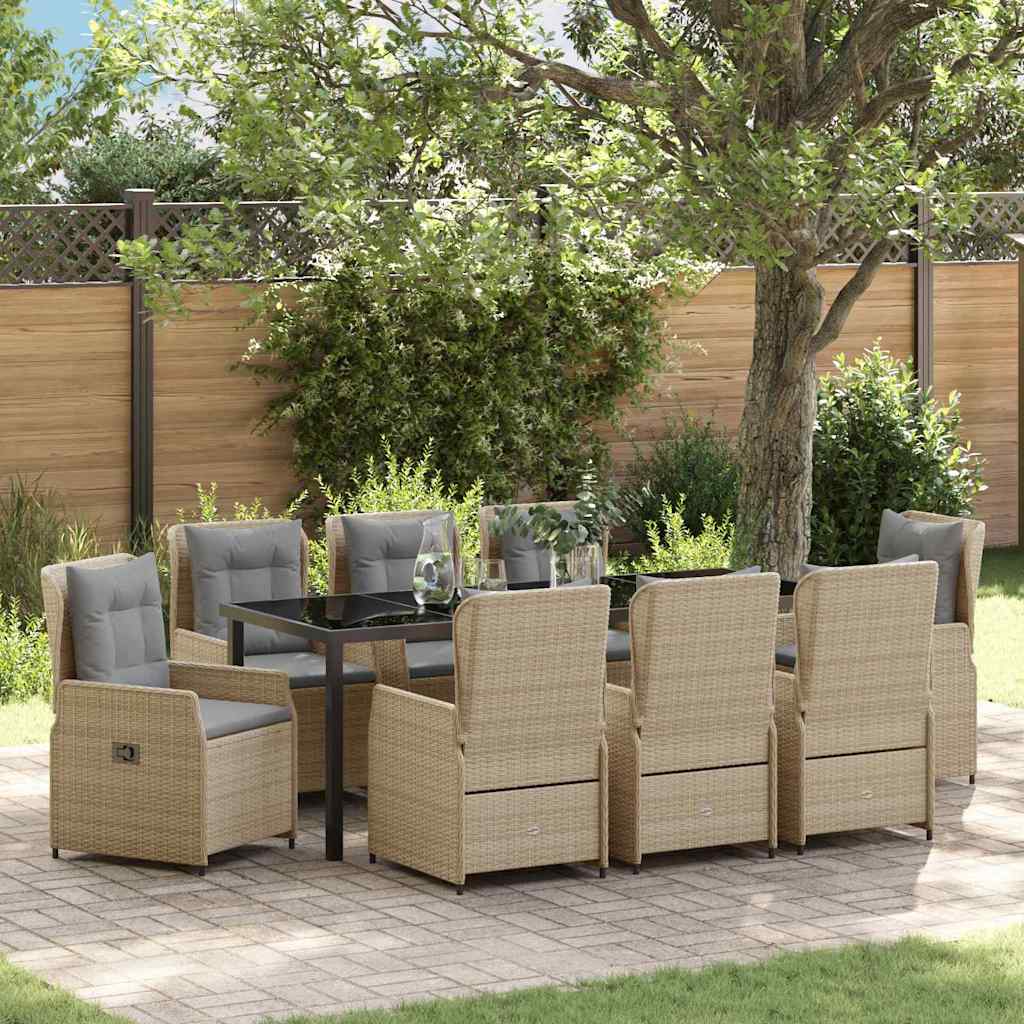 vidaXL Tuin Eettafel Set 3 pcs Zwart poly rattan