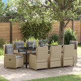 vidaXL Tuin Eettafel Set 3 pcs Zwart poly rattan