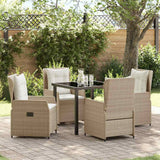 vidaXL Tuin Eettafel Set 3 pcs Zwart poly rattan