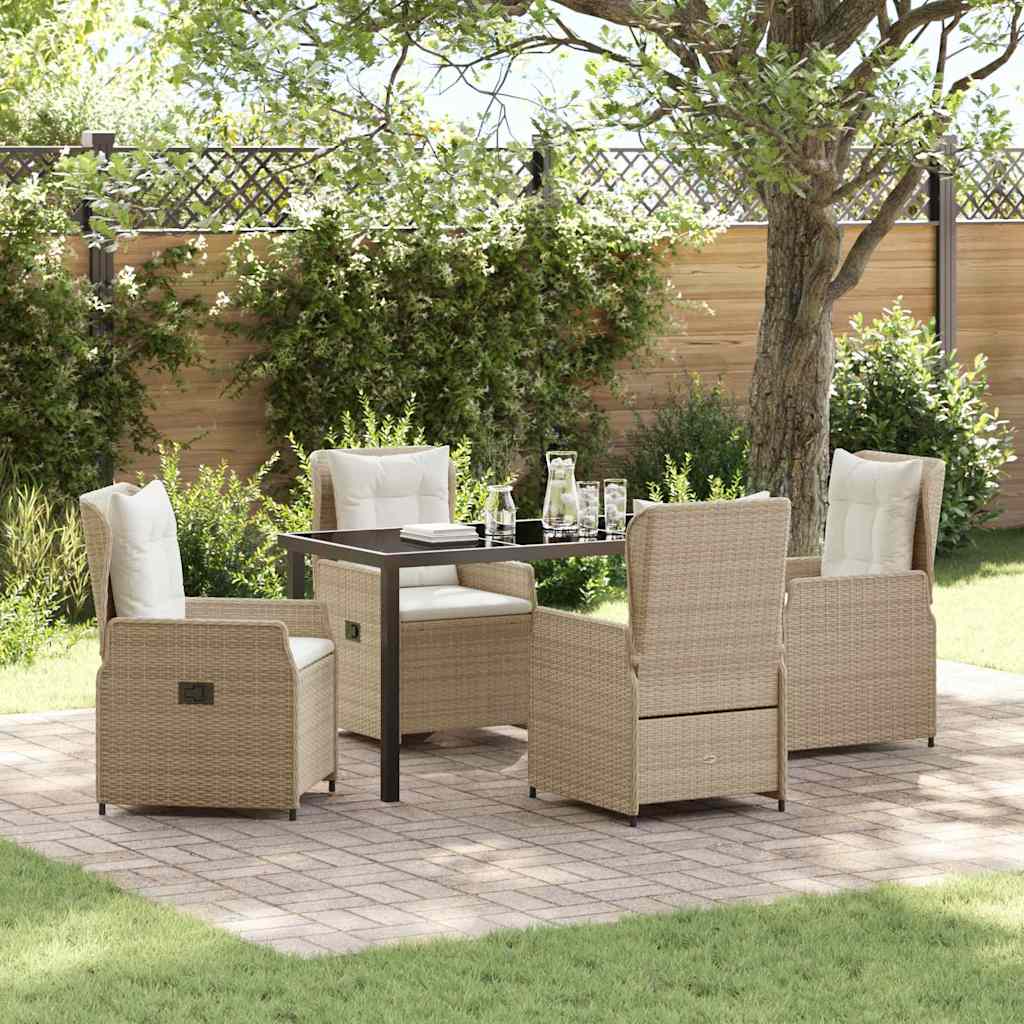 vidaXL Tuin Eettafel Set 3 pcs Zwart poly rattan