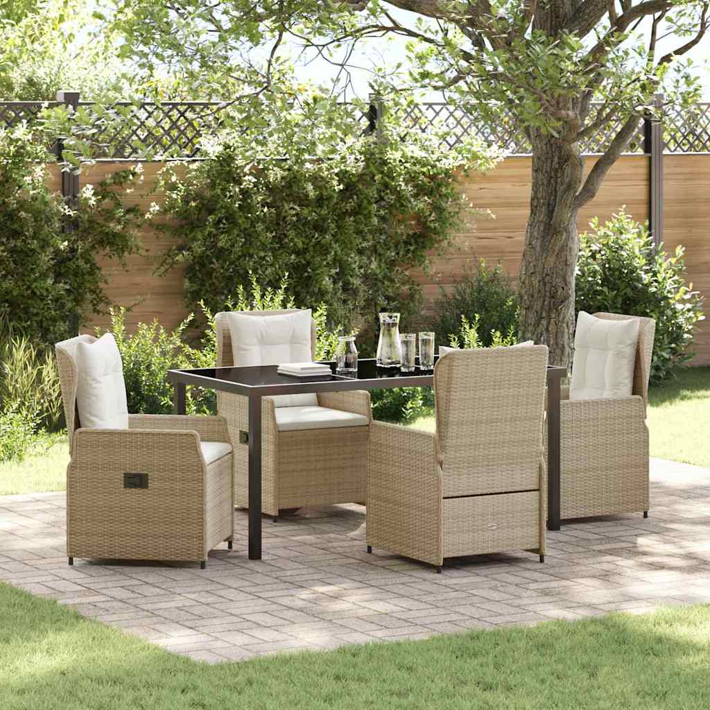 vidaXL Tuin Eettafel Set 3 pcs Zwart poly rattan