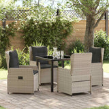 vidaXL Tuin Eettafel Set 3 pcs Zwart poly rattan
