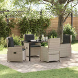 vidaXL Tuin Eettafel Set 3 pcs Zwart poly rattan