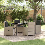 vidaXL Tuin Eettafel Set 3 pcs Zwart poly rattan