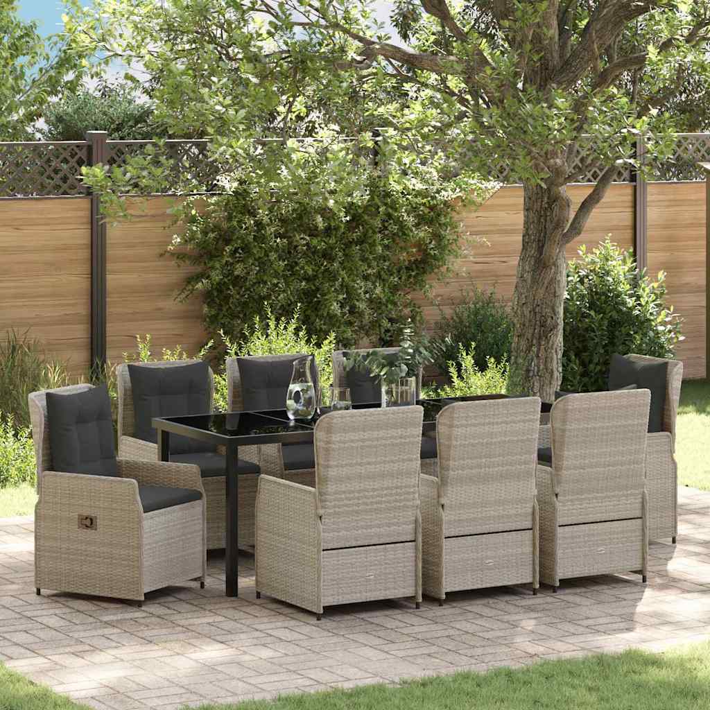 vidaXL Tuin Eettafel Set 3 pcs Zwart poly rattan
