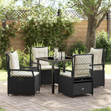 vidaXL Garden Dining Set 3 pcs Black poly rattan